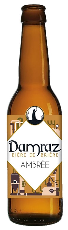 Image détourée d'une bière Damraz ambrée.